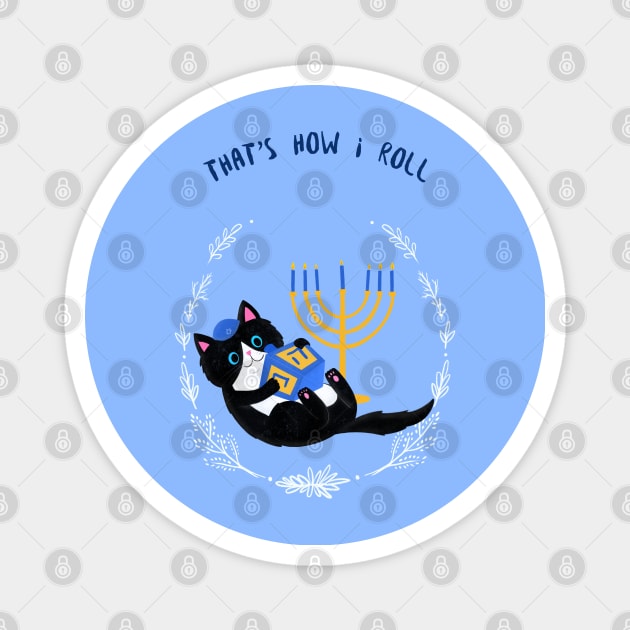 Hanukkah Gift for Cat Lover Magnet by Eclectic Assortment